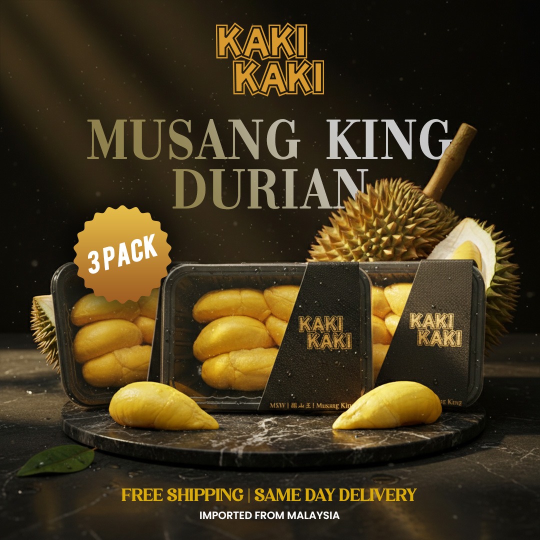 Kaki 3 Boxes | MSW Musang King | Freshly Dehusked, Creamy & Bitter-Sweet | Same/Next Day Delivery